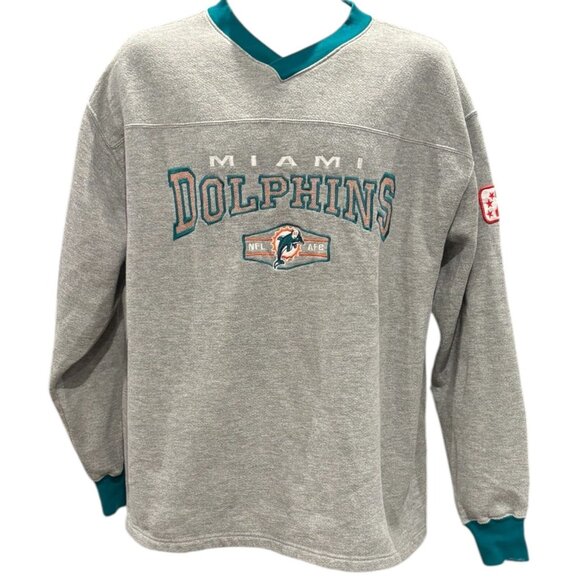 Legends Other - Vintage Miami Dolphins Sweatshirt NFL Gray Teal Retro 90s Vibes Mens Size L